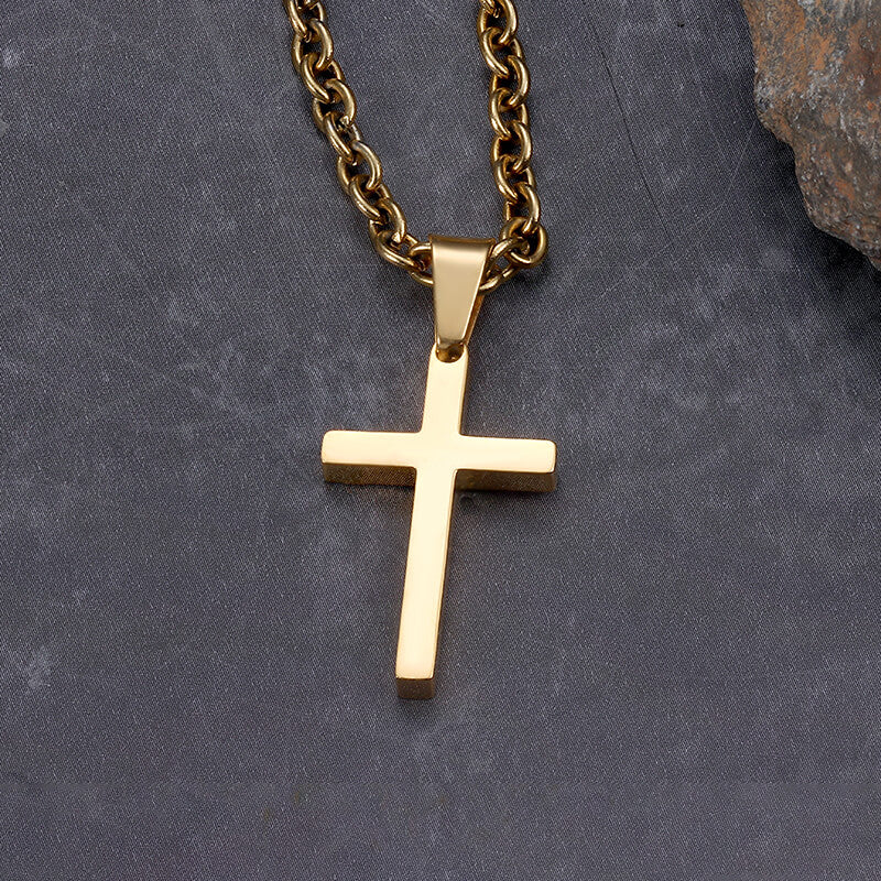 Simple Cross Stainless Steel Pendant