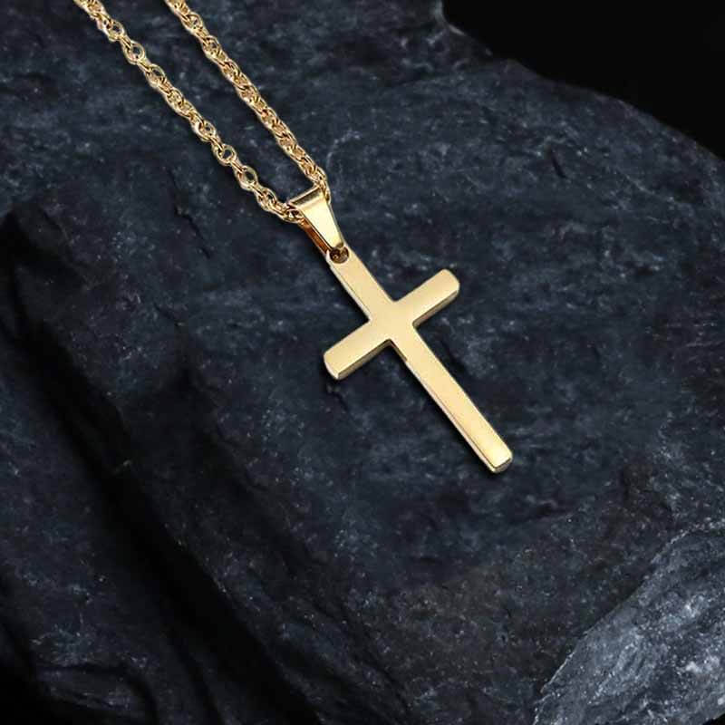 Simple Cross Stainless Steel Pendant