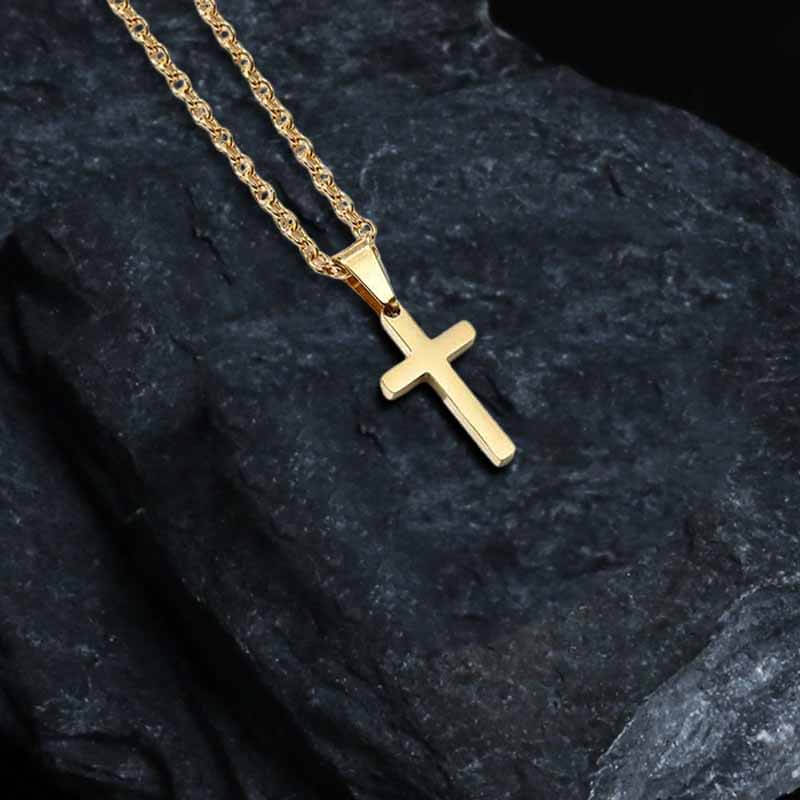 Simple Cross Stainless Steel Pendant