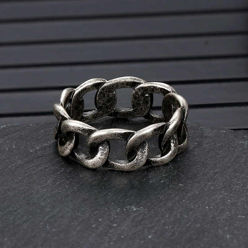 Simple Cuban Link Design Stainless Steel Ring