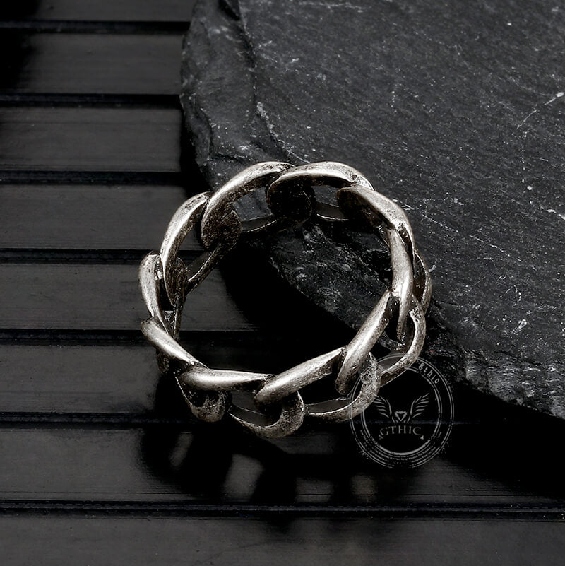 Simple Cuban Link Design Stainless Steel Ring