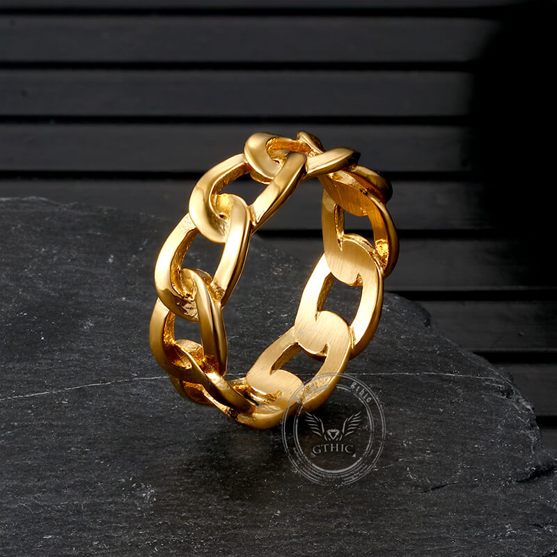 Simple Cuban Link Design Stainless Steel Ring