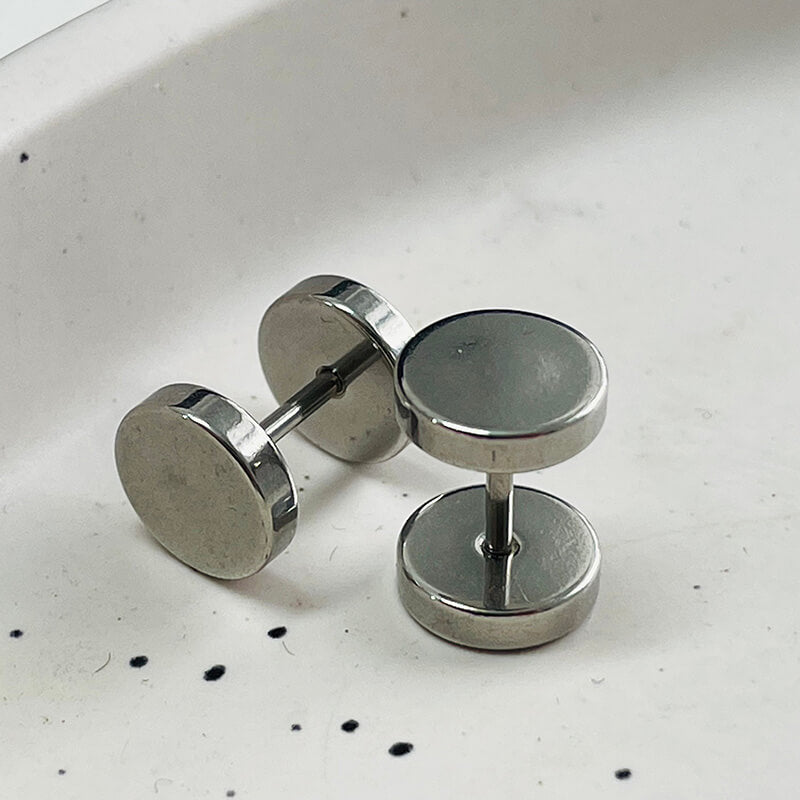 Simple Great Wall Pattern Stainless Steel Stud Earrings