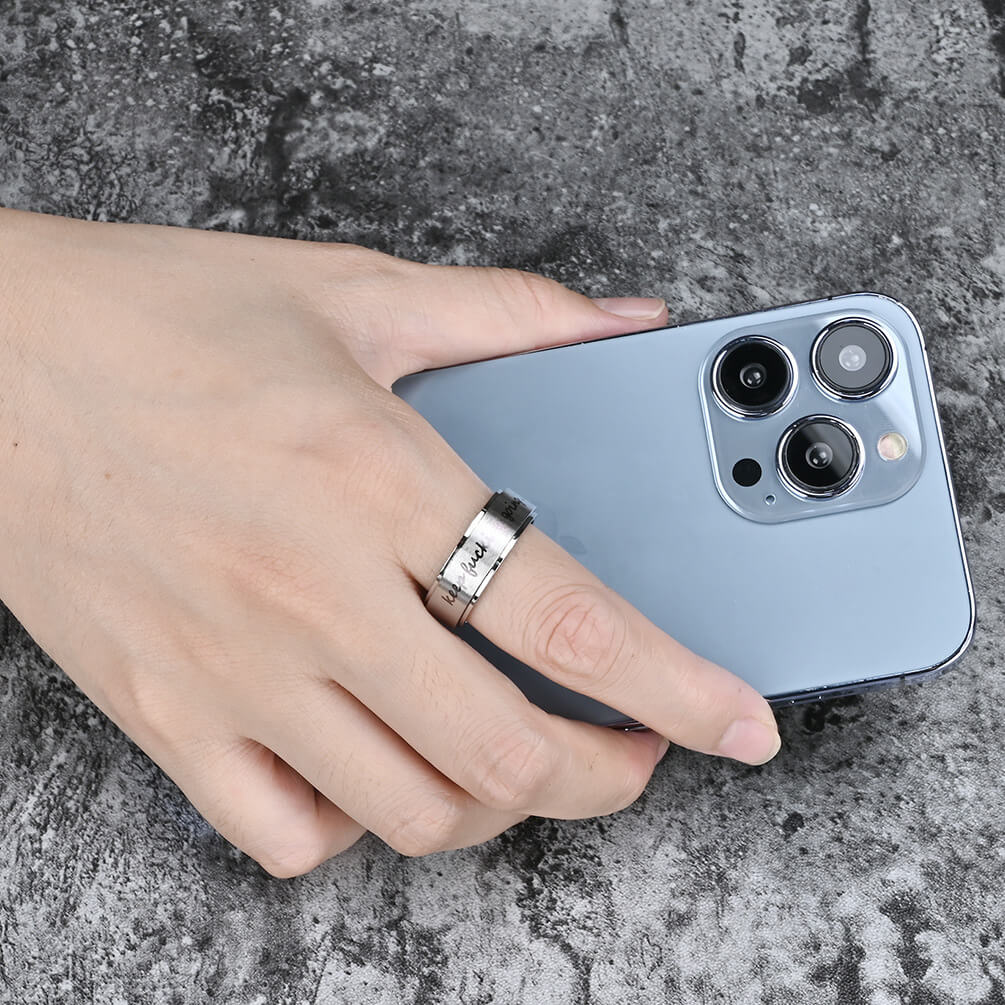 Simple Keep Fucking Going Spinner Stainless Steel Ring