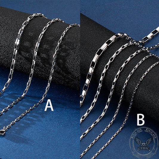 Simple Stainless Steel Box Chain
