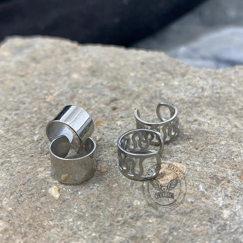 Simple Stainless Steel Ear Cuffs Set