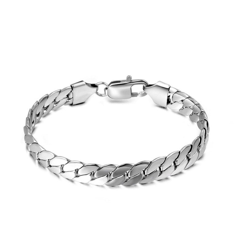 Simple Thin Cuban Chain Stainless Steel Bracelet