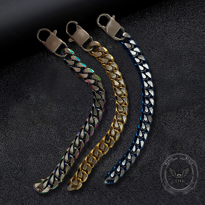 Simple Two-tone Cuban Link Stainless Steel Bracelet