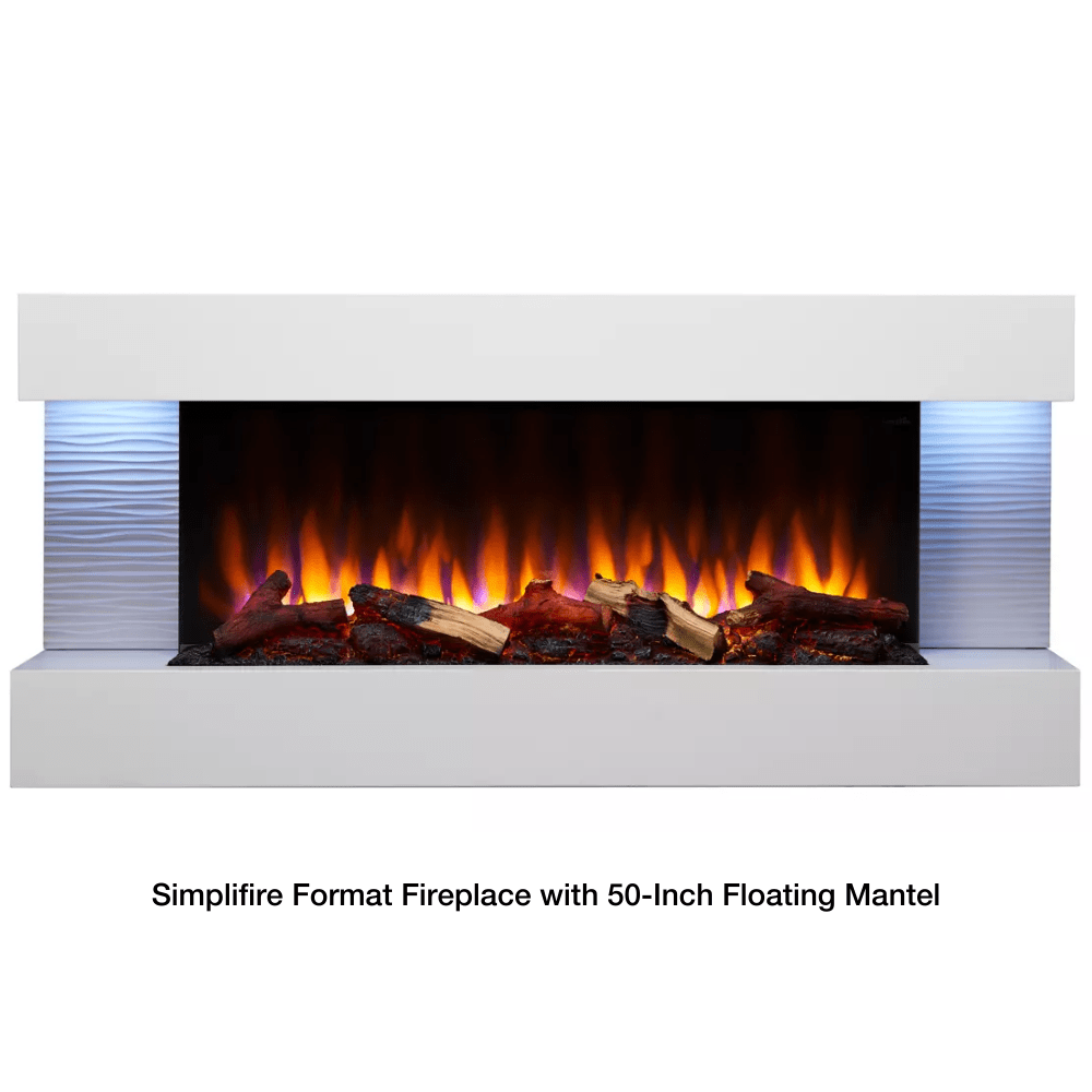 Simplifire Format 36-Inch Wall-Mounted Electric Fireplace With Mantel Options (SF-FORMAT36)