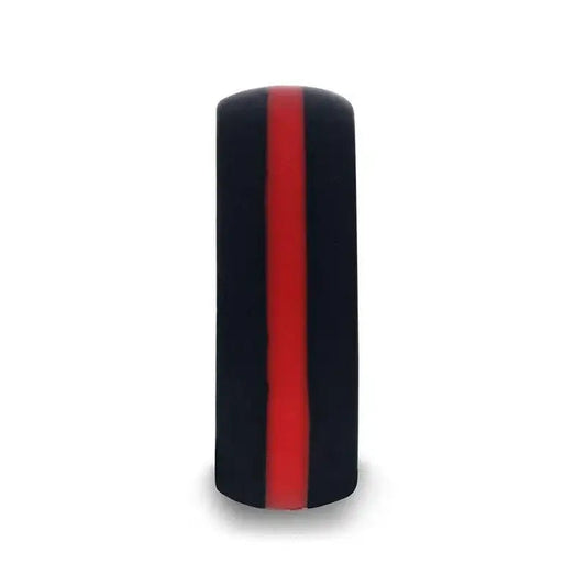 ZARIA Matte Black Men's Silicone Ring ring With Vibrant Red Colored Inlay - 8mm