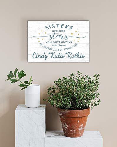 Sister Gift Sign Sisters are Like Stars Personalized