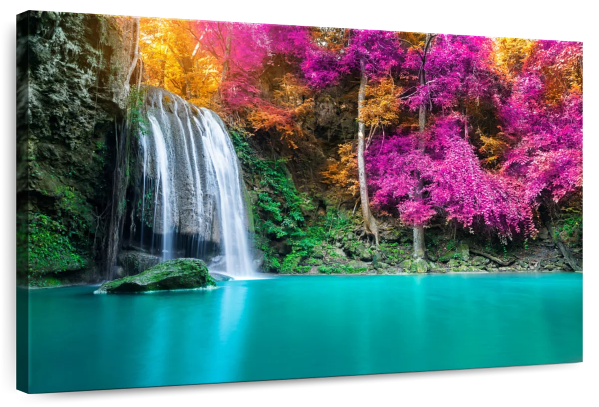 Erawan Waterfall Autumn Scene Wall Art