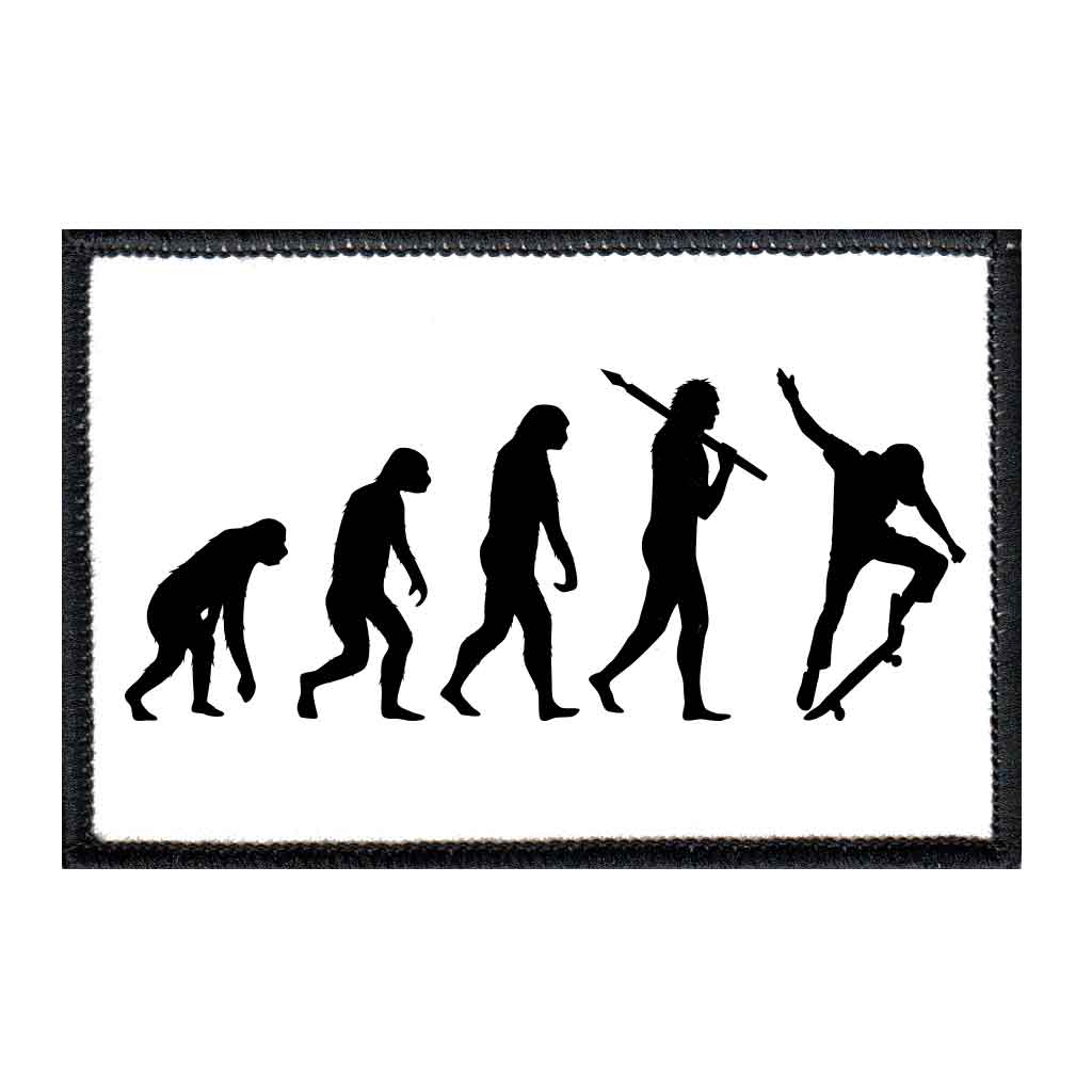 Skateboard Evolution - White Background - Removable Patch