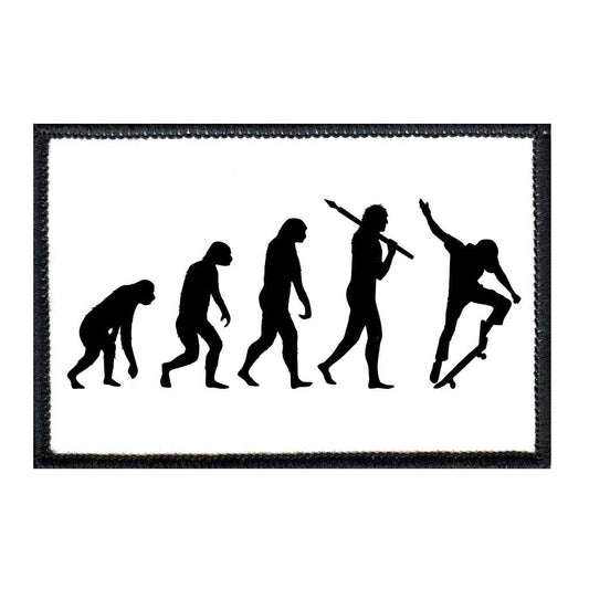 Skateboard Evolution - White Background - Removable Patch