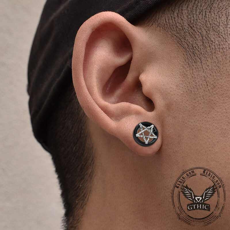Skull And Star Wood Alloy Ear Gauges