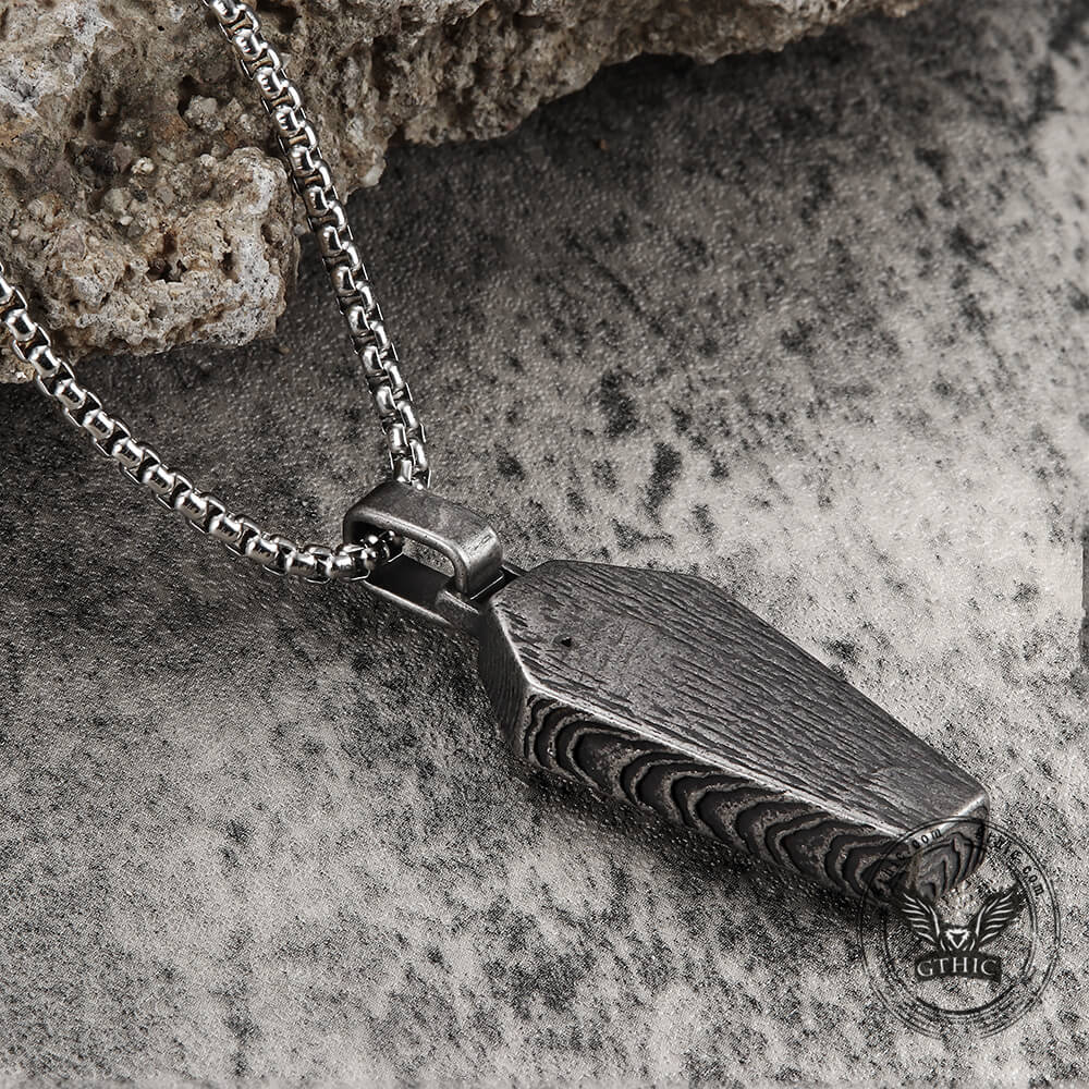 Skull Coffin Stainless Steel Pendant