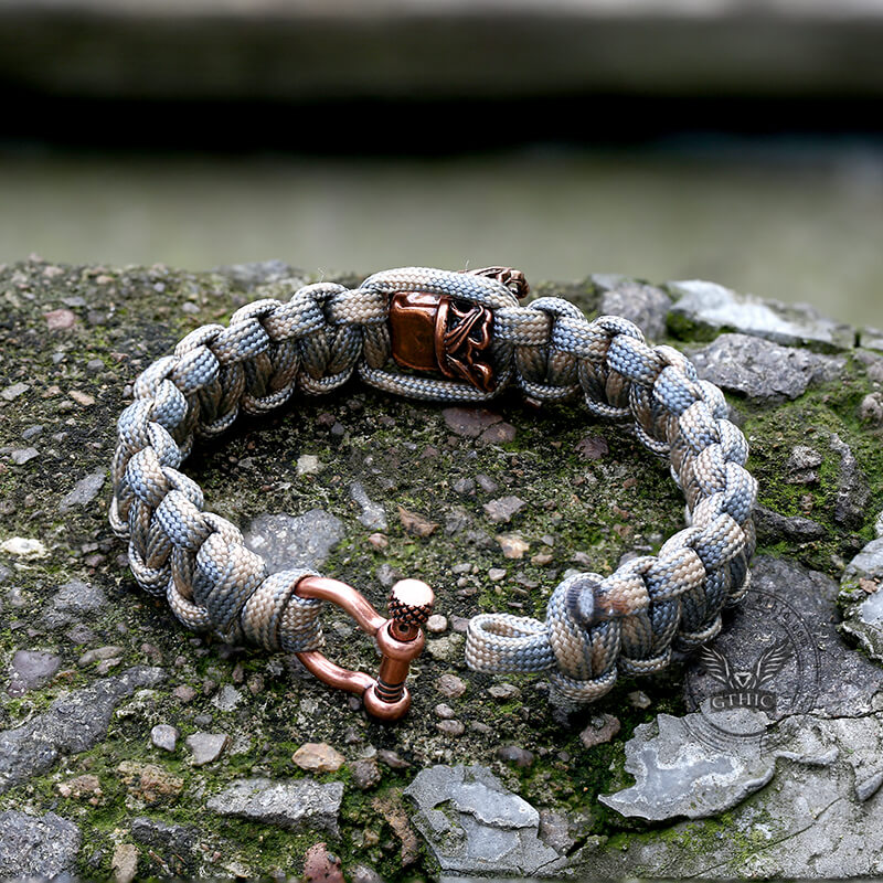 Skull King Crown Alloy Paracord Bracelet