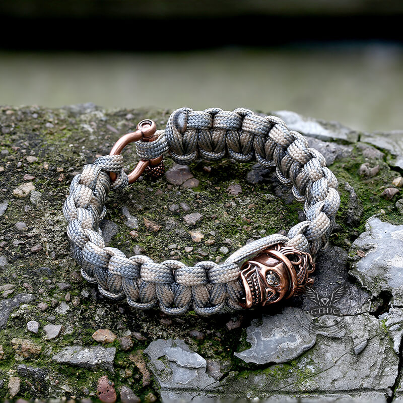 Skull King Crown Alloy Paracord Bracelet