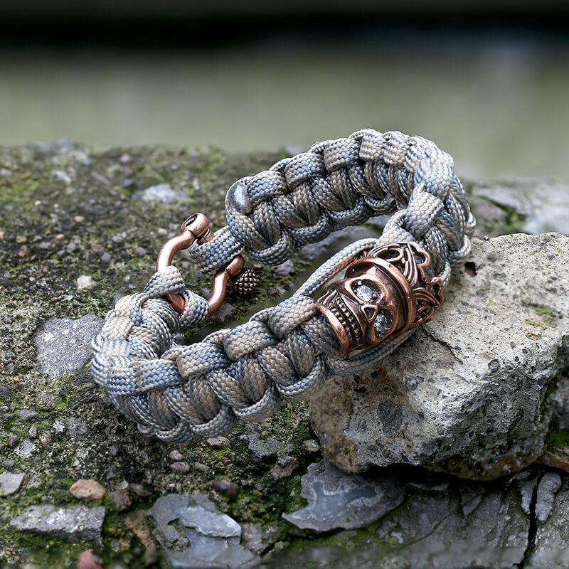 Skull King Crown Alloy Paracord Bracelet