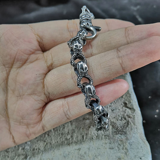 Skull Octopus Stainless Steel Biker Bracelet