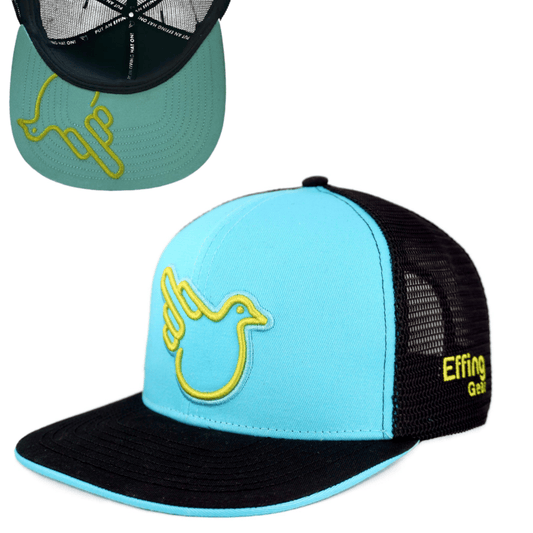 Sky Blue Flat Bill Snap Trucker