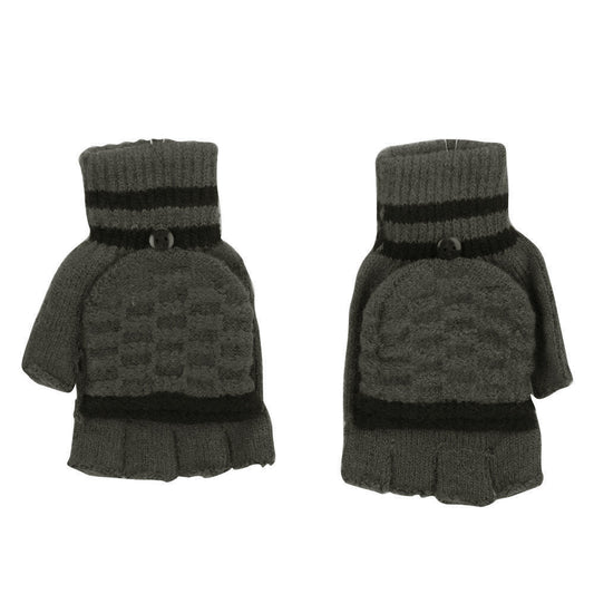 Men's Striped Fingerless Flip Top Glove