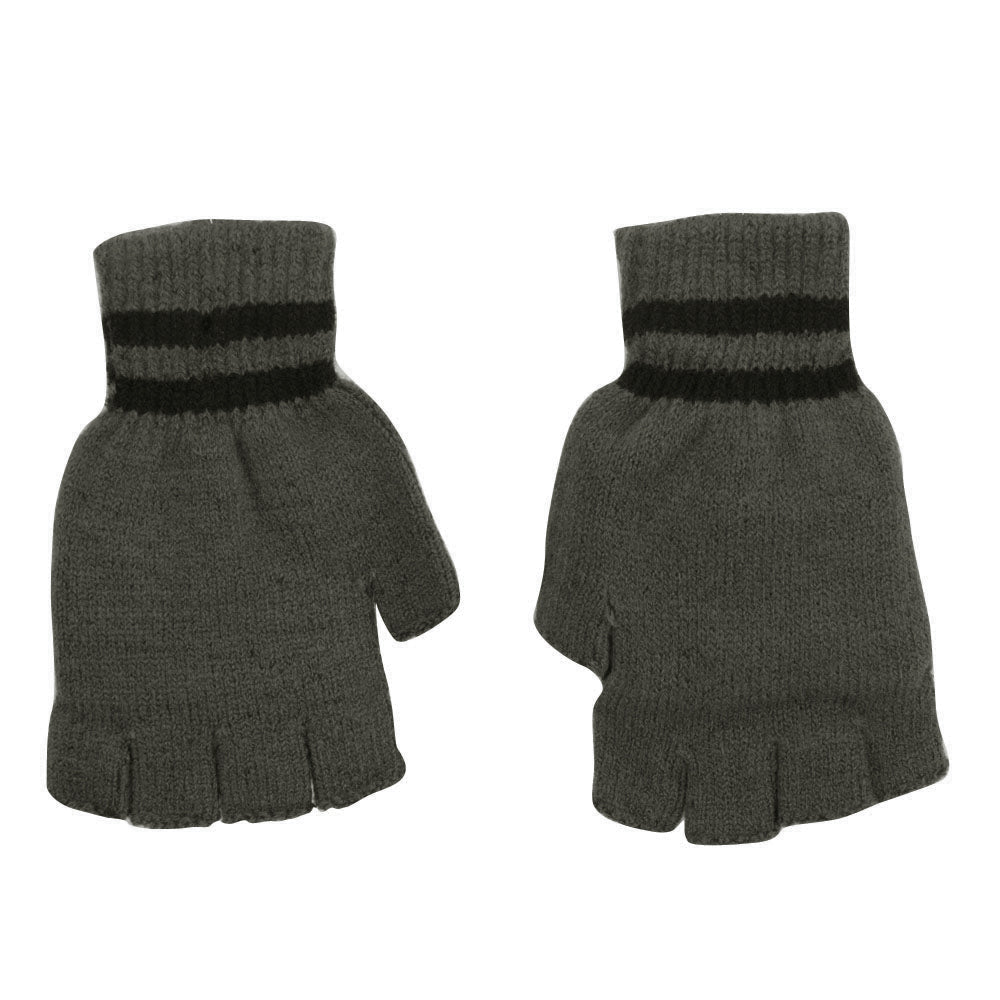 Men's Striped Fingerless Flip Top Glove