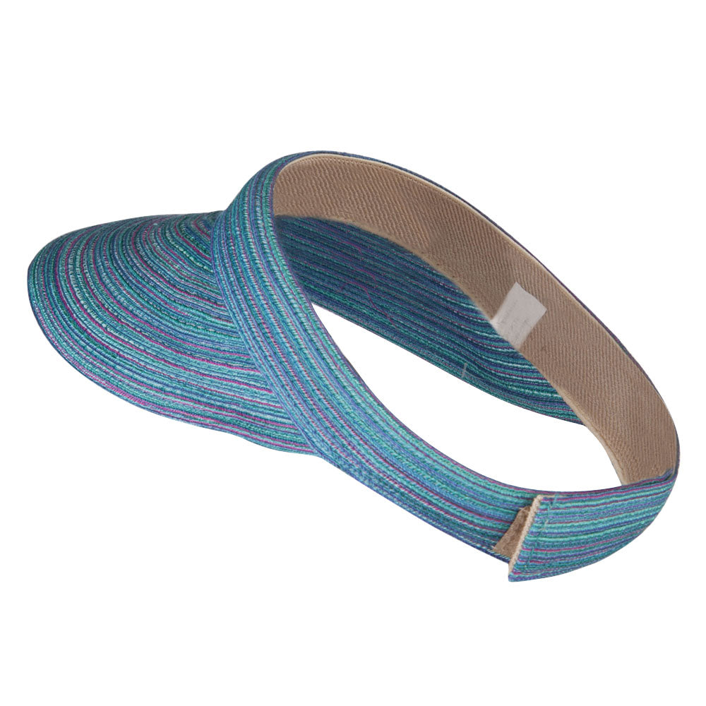 UPF 40+ Multi Colored Poly Braid Sun Visor