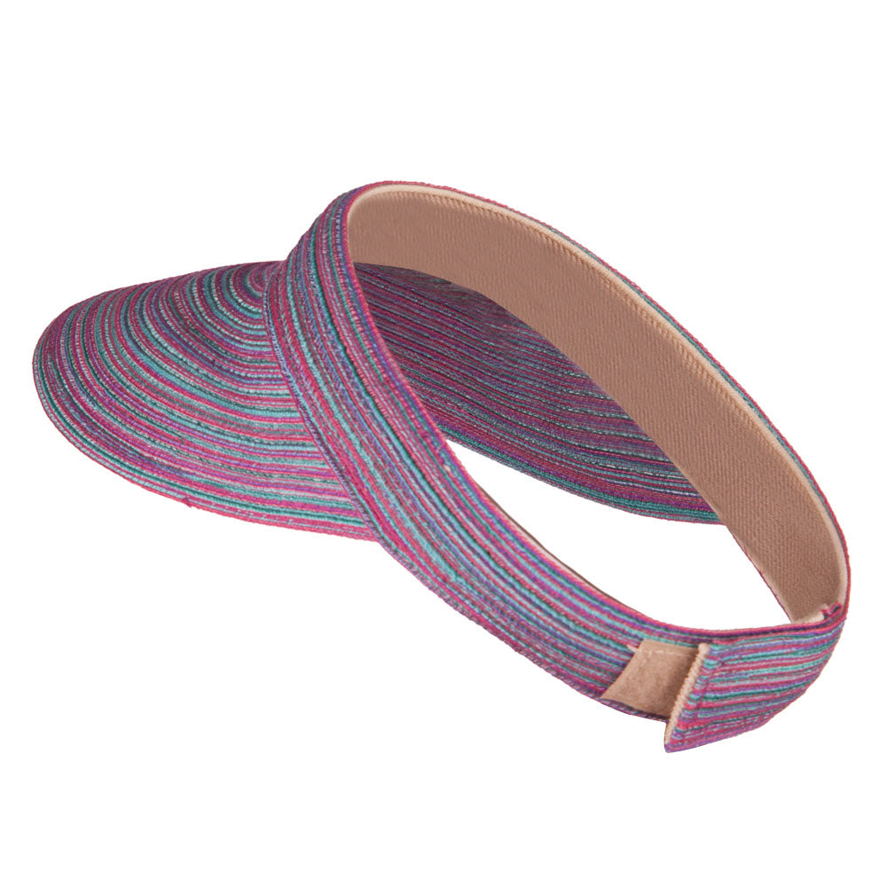 UPF 40+ Multi Colored Poly Braid Sun Visor