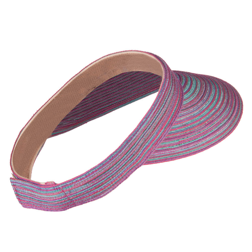 UPF 40+ Multi Colored Poly Braid Sun Visor