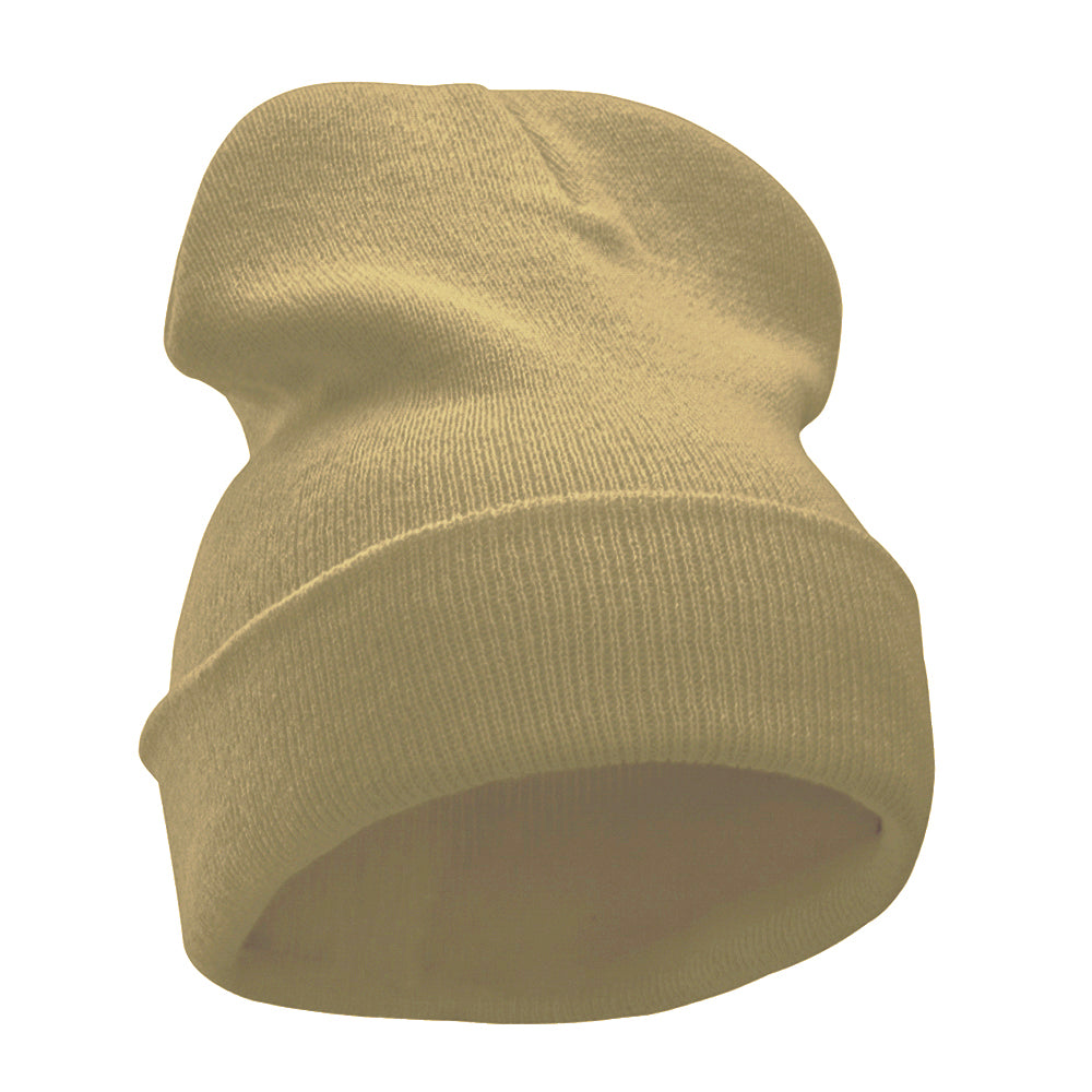 12 Inch Solid Long Beanie Made in USA