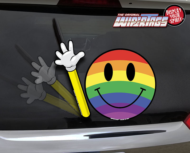 Have a Nice Day Rainbow Smiley WiperTags
