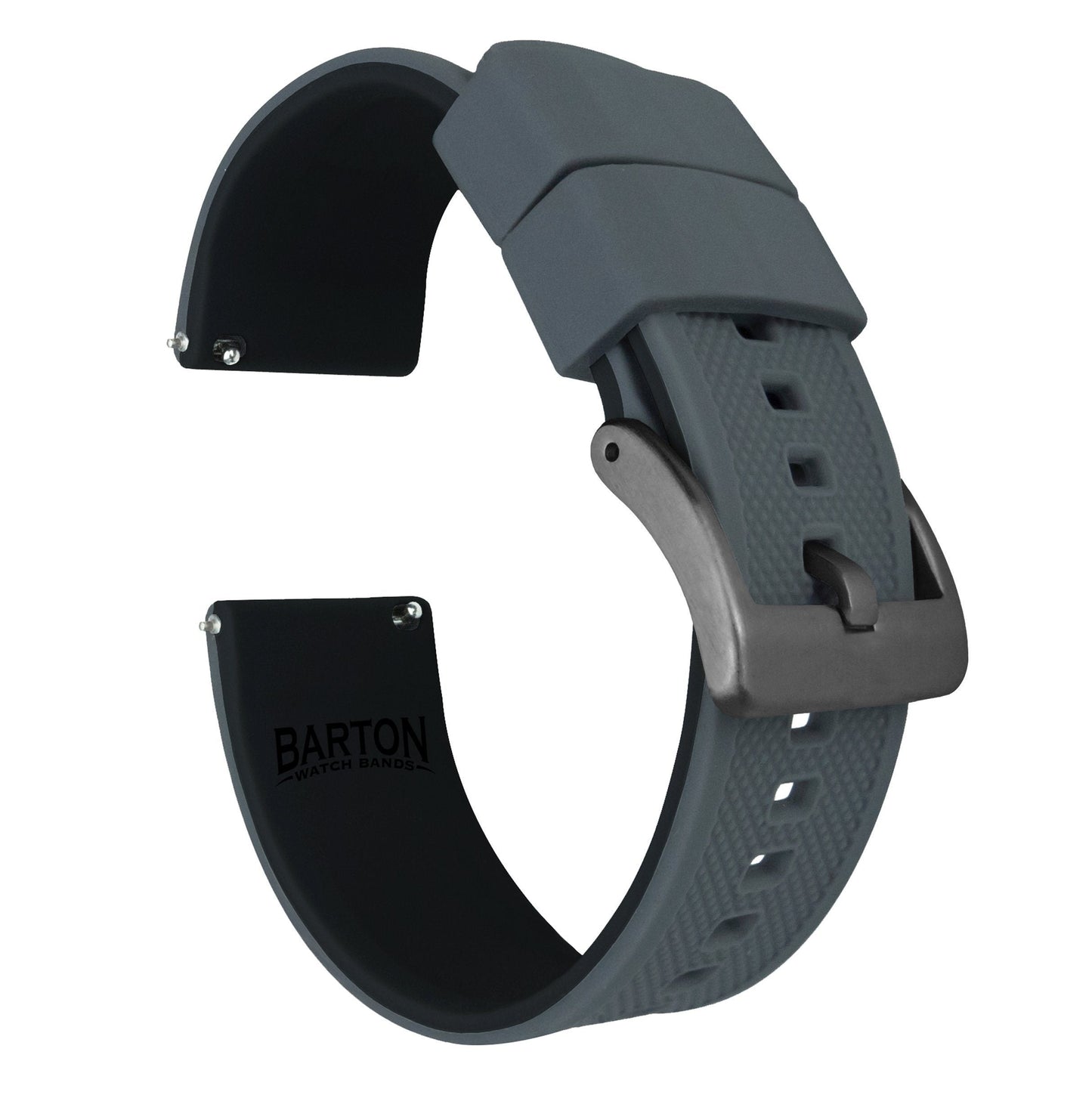 Smoke Grey Top Black Bottom Elite Silicone Watch Band