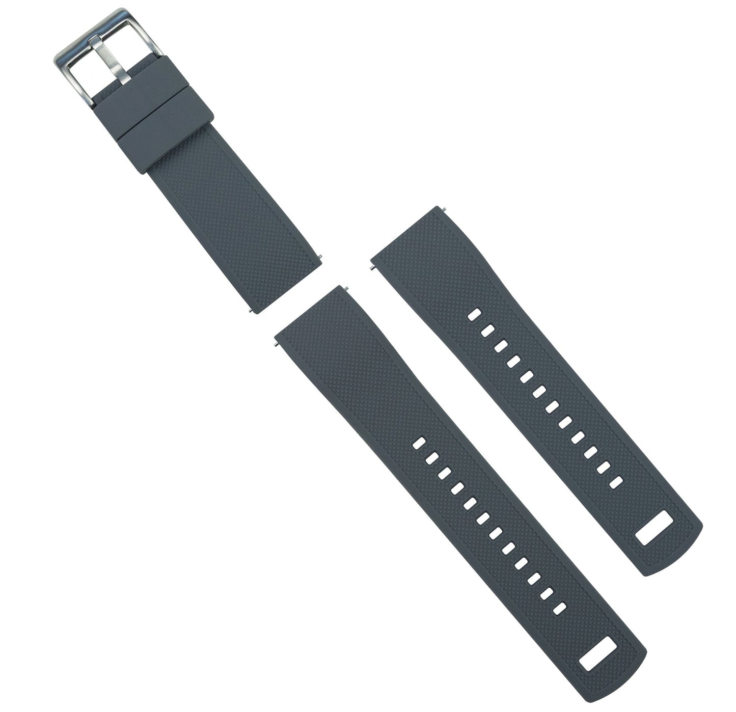 Smoke Grey Top Black Bottom Elite Silicone Watch Band