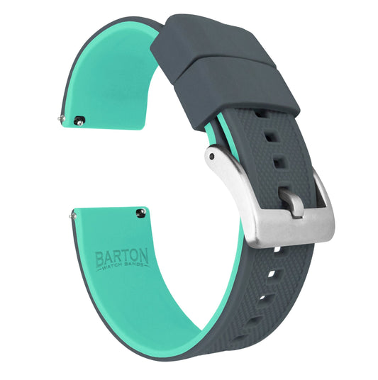 Smoke Grey Top Mint Green Bottom Elite Silicone Watch Band