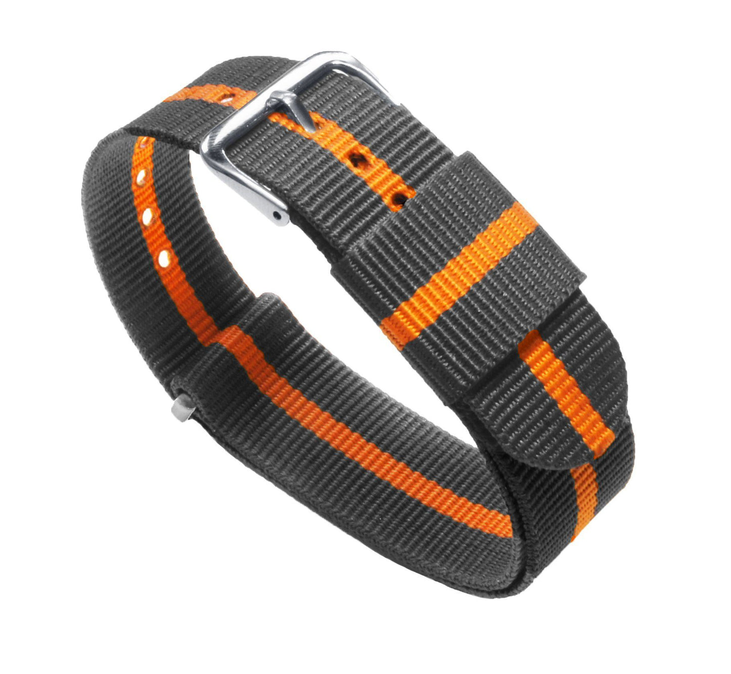 Smoke Grey And Pumpkin Orange NATO® style Watch Band