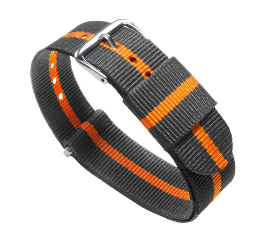 Smoke Grey And Pumpkin Orange NATO® style Watch Band