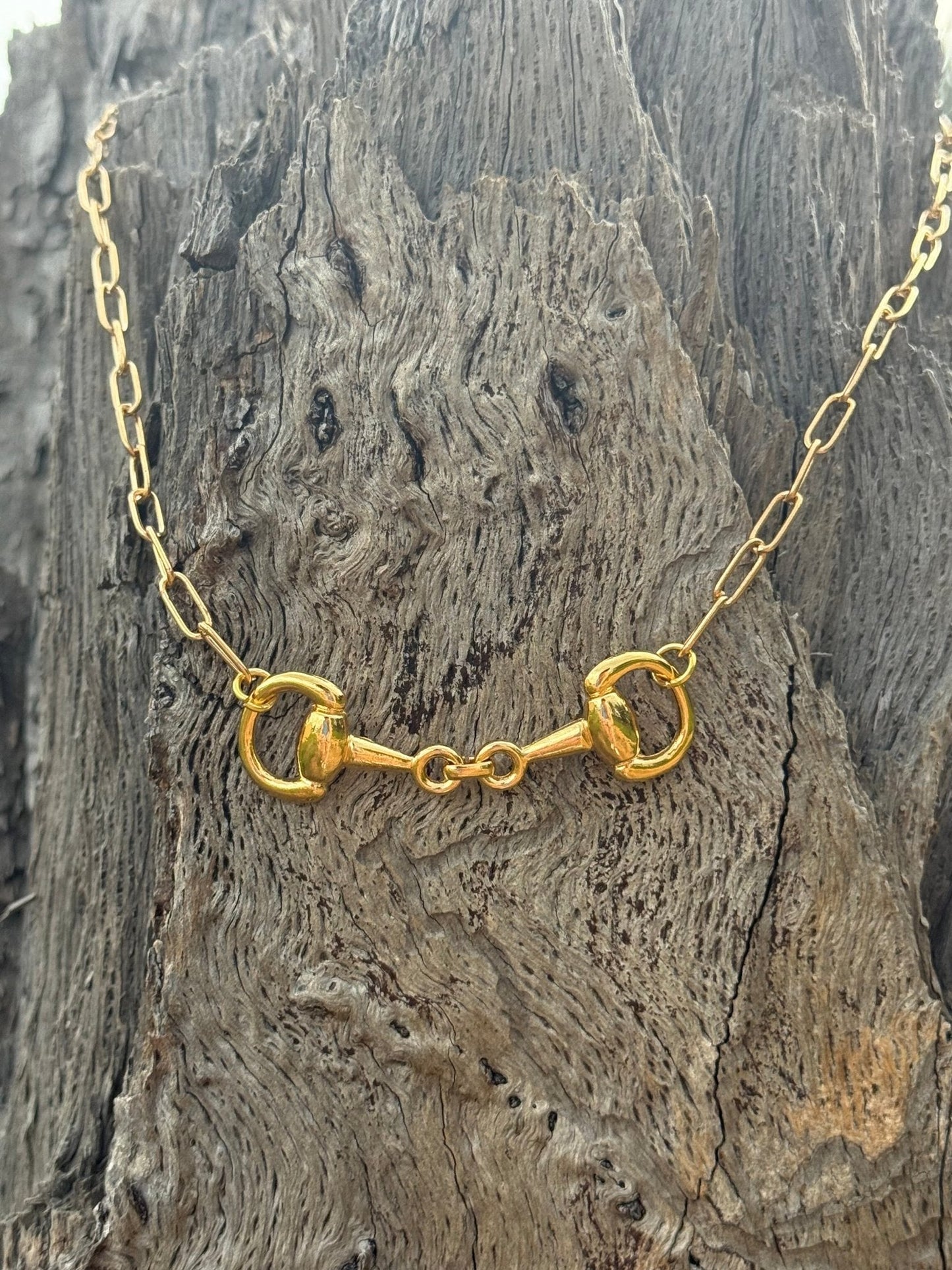 Snaffle Bit Gold Chain Necklace