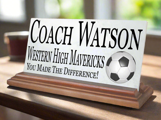 Soccer Coach Gift Plaque Custom Team Appreciation Award For Great Coaches
