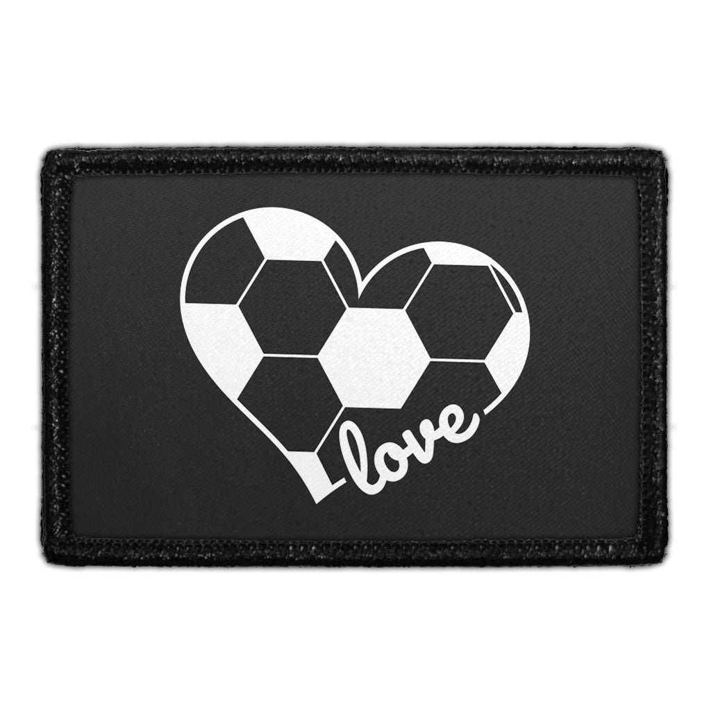 Soccer Heart - Black and White - Patch