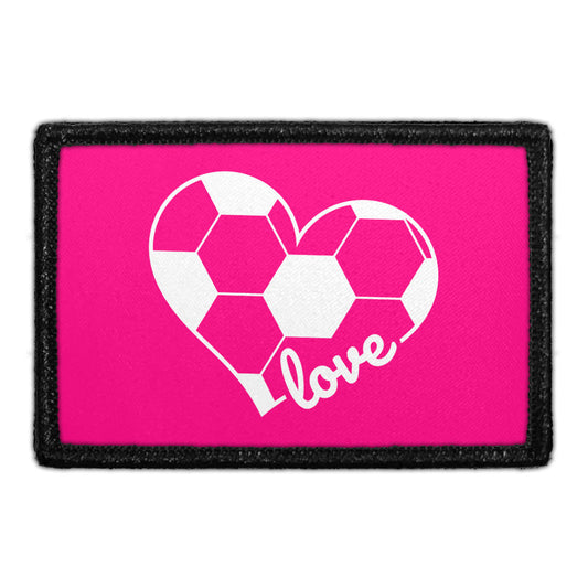Soccer Heart - Pink and White - Patch