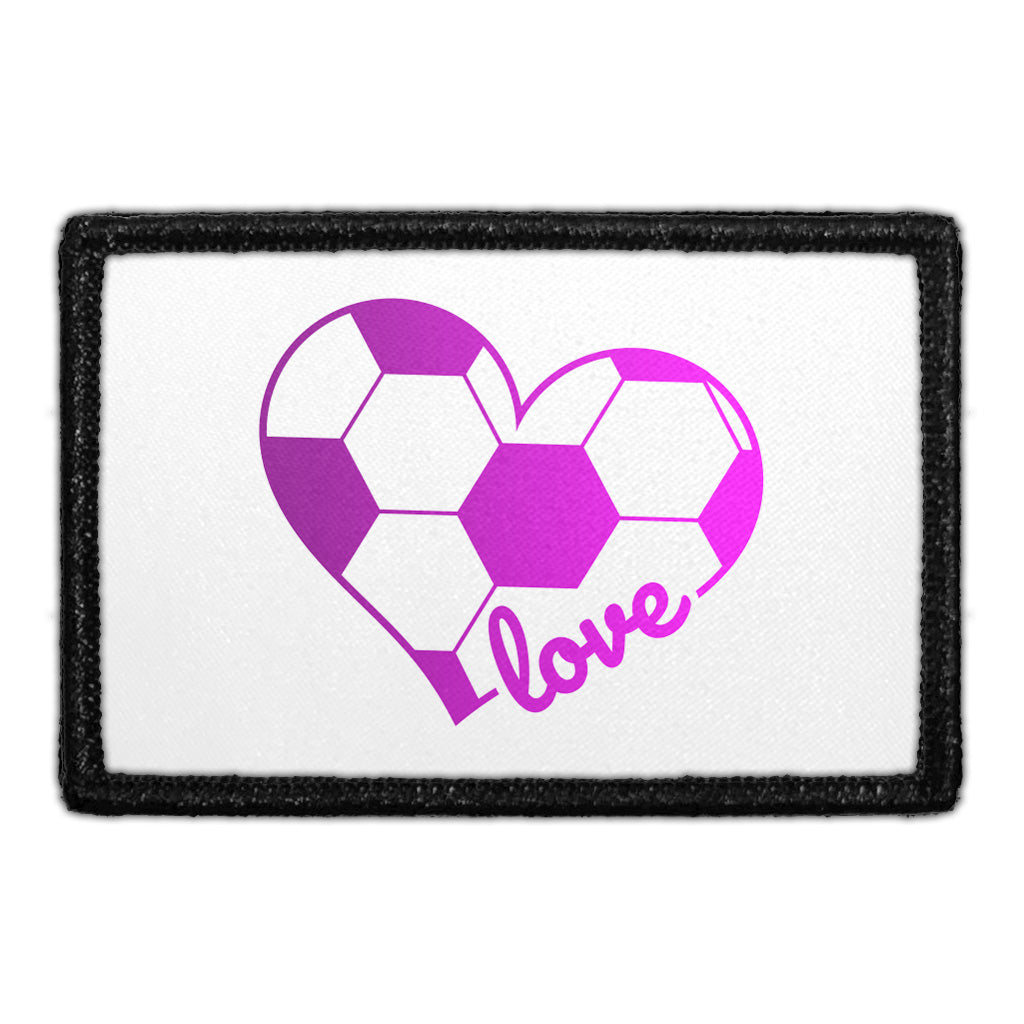Soccer Heart - Purple Hombre Ball And White Background - Patch