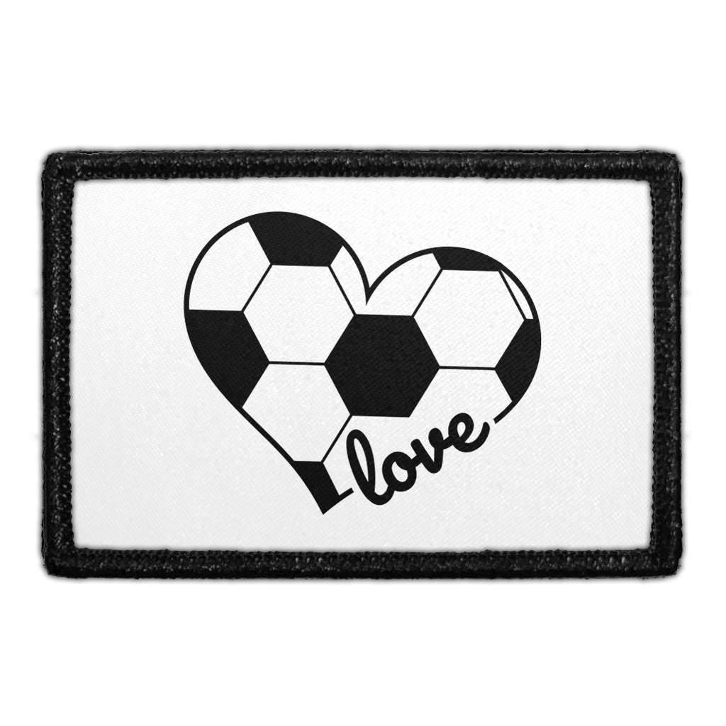 Soccer Heart - White and Black - Patch