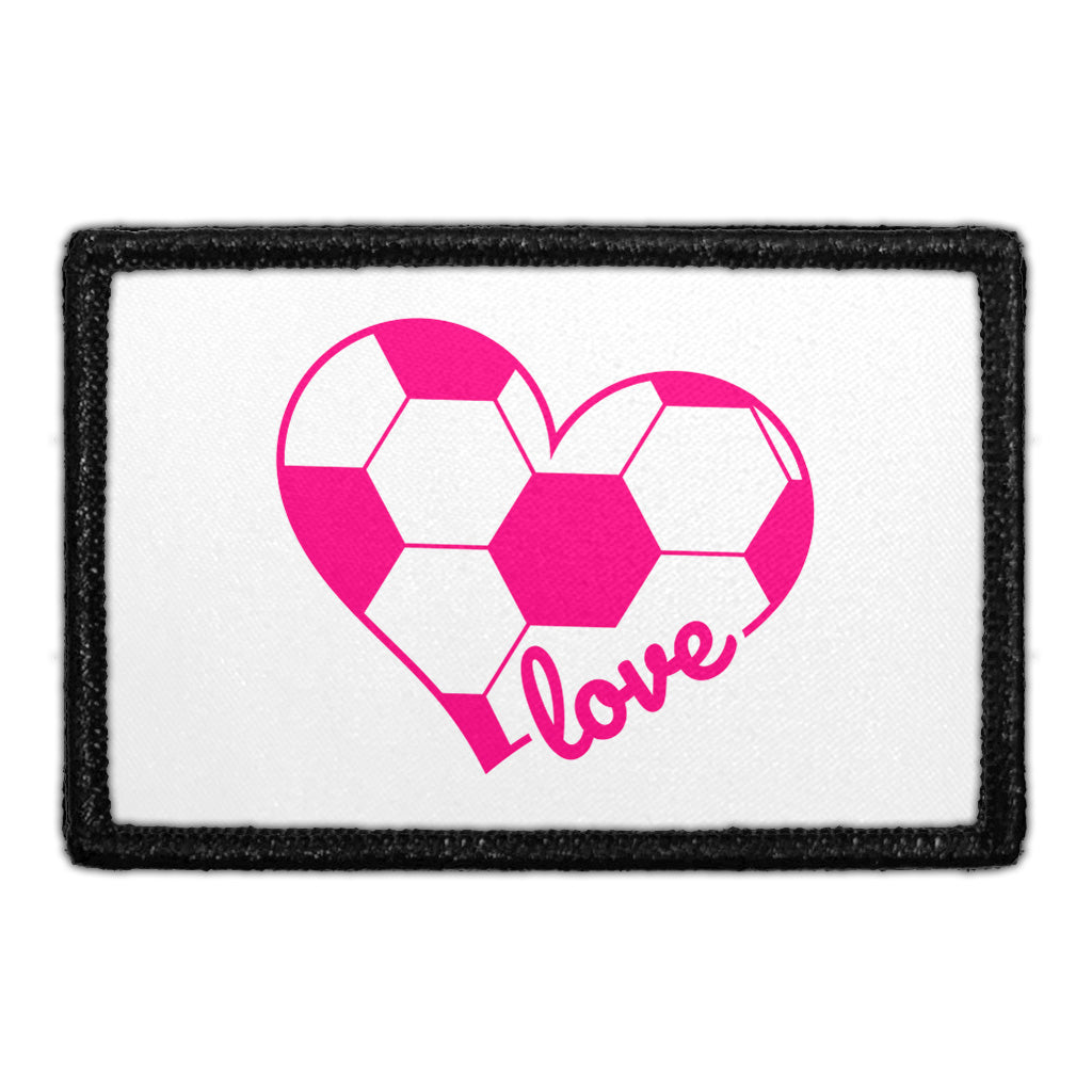 Soccer Heart - White and Pink - Patch