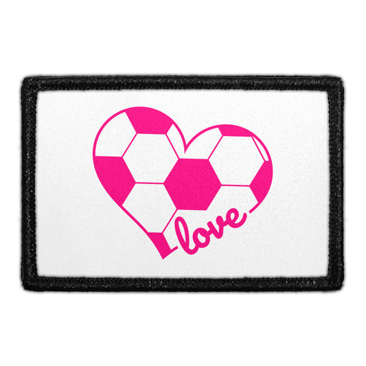 Soccer Heart - White and Pink - Patch