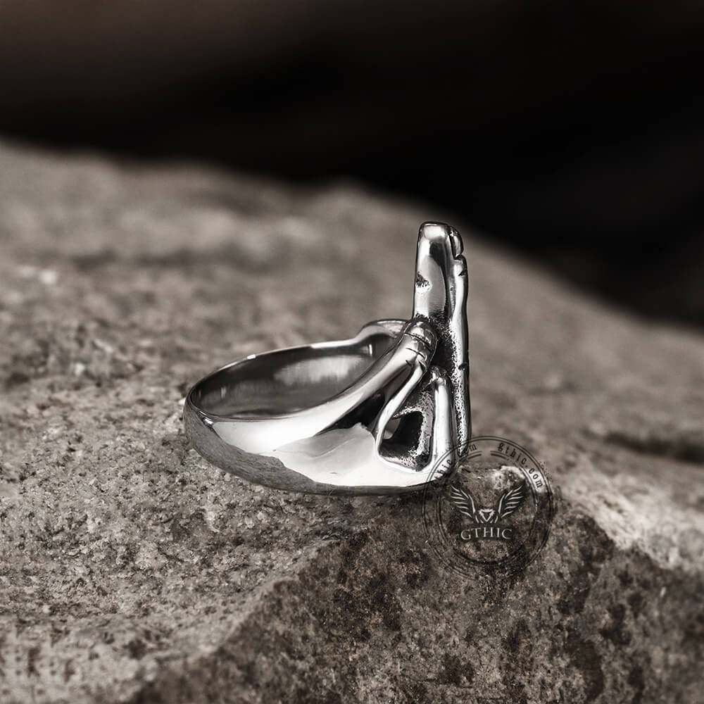 Middle Finger Stainless Steel Ring