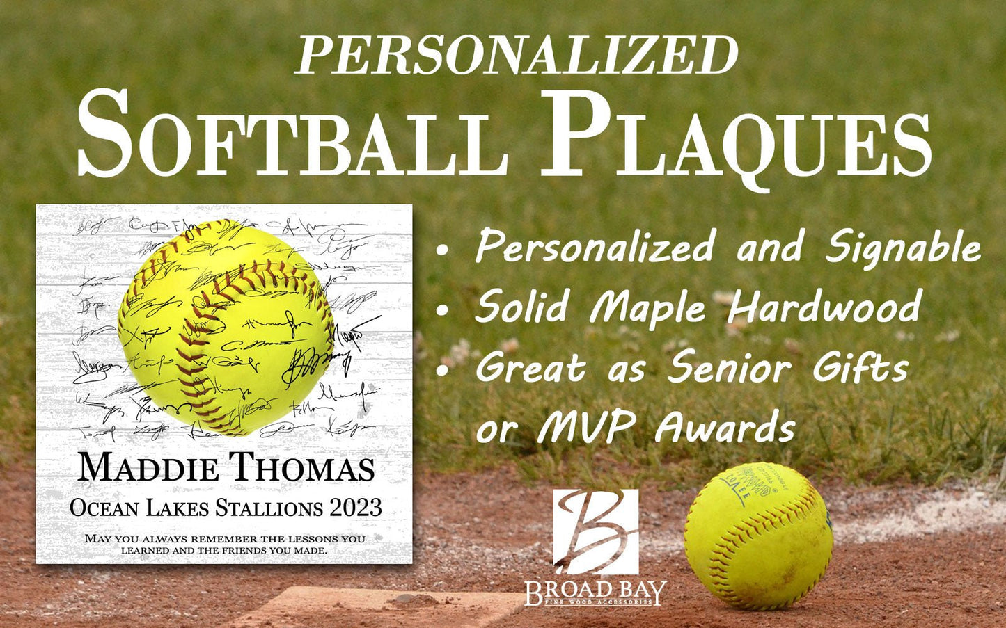 Softball Trophy Plaque - Recognition Award - for Players, Senior Season Gift, MVP or Coaches