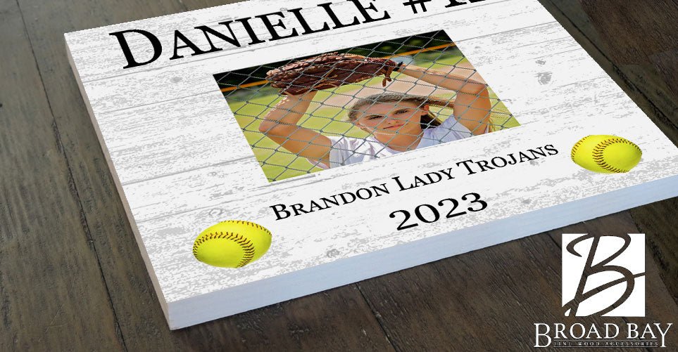 Softball Recognition Award Plaque Photo Frame for MVP or Senior Season End Gift