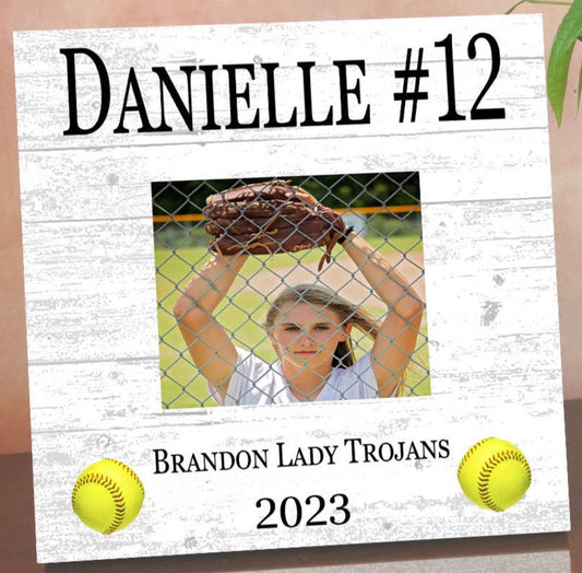 Softball Recognition Award Plaque Photo Frame for MVP or Senior Season End Gift