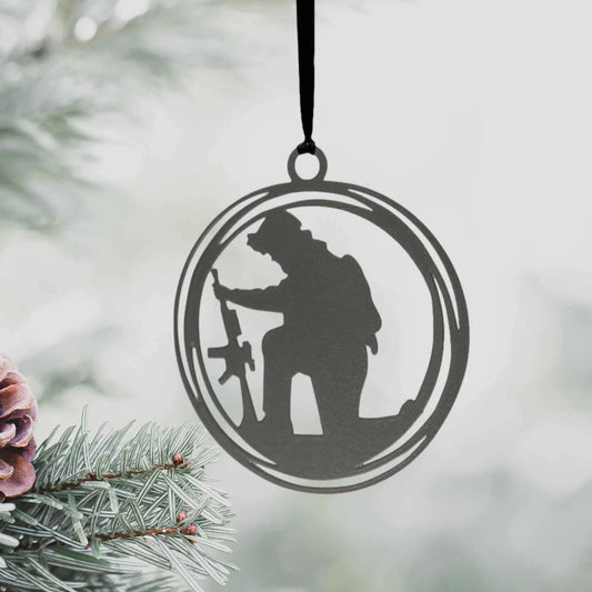 Christmas Tree Ornament with Kneeling Soldier